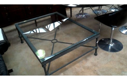 MESA BAJA HIERRO FORJA VERDE