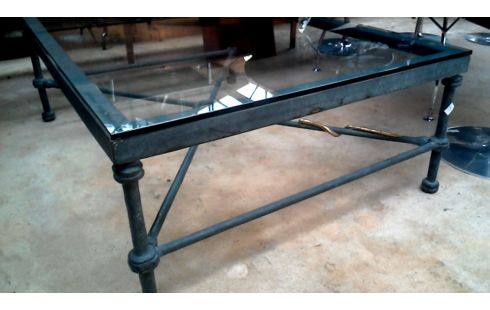 MESA BAJA HIERRO FORJA VERDE