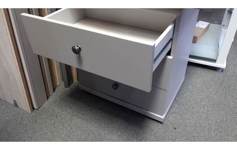 HOOFDEINDE NACHTKASTJE 3 LADEN GRIJS