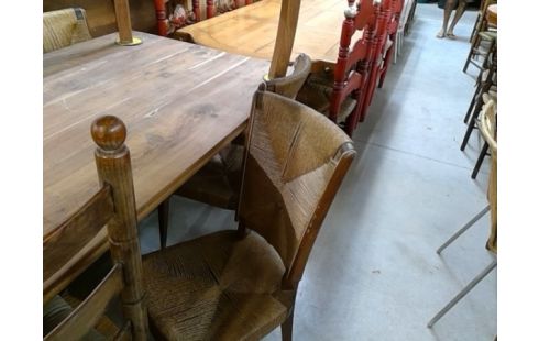 LOT DE 5 CHAISES VINTAGE PAILLEES