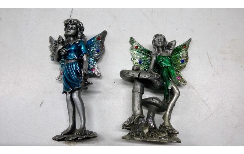 BEELDJES NIMFEN 2 STUKS METAAL