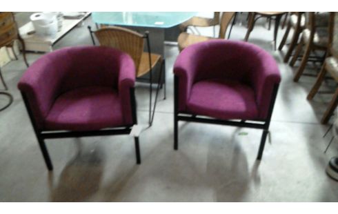 FAUTEUIL CLUB TONON NOIR/FUSCHIA