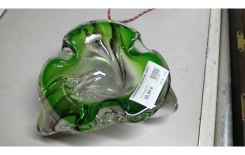 CENDRIER CRISTAL VERT