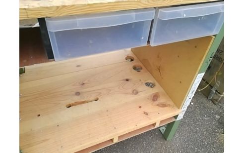 ETABLI BOIS AVEC 2 TIROIRS