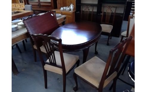 TABLE ET CHAISES PIEDS GRIFFES +ALLONGE