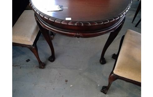 TABLE ET CHAISES PIEDS GRIFFES +ALLONGE