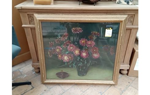 ENCADREMENT FLEURS ROSES EN VASE