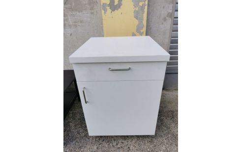 MEUBLE DE CUISINE BAS BLANC 1 PORTE 1 TIROIR