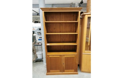 BIBLIOTHEQUE OUVERTE EN PIN 2 PORTES + CLÉ