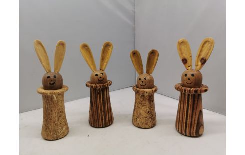 DECORATION BOIS TOURNÉ LAPIN