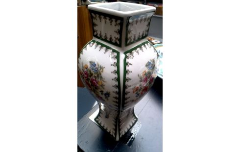 JARRÓN BLANCA VERDE FLOR