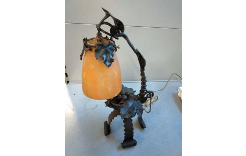 LAMPE TULIPE PATE DE VERRE