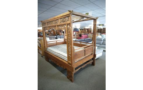 LIT BALDAQUIN BOIS EXOTIQUE