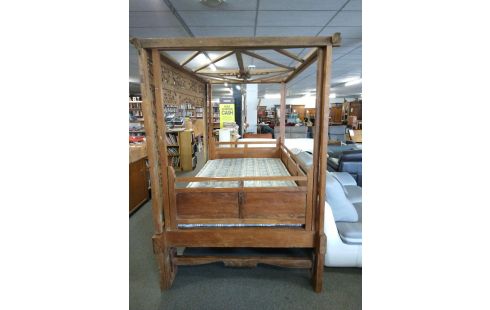 LIT BALDAQUIN BOIS EXOTIQUE