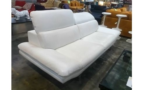 CANAPE 3 PLACES POLTRONESOFA CUIR BLANC