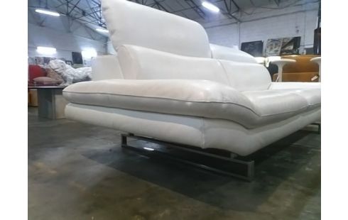 CANAPE 3 PLACES POLTRONESOFA CUIR BLANC