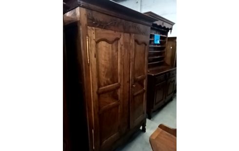 ARMOIRE 2 PORTES NOYER XIX ÈME S + CLEF