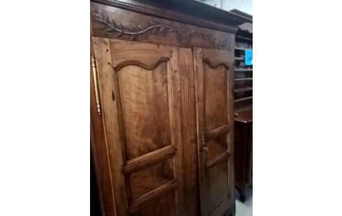 ARMOIRE 2 PORTES NOYER XIX ÈME S + CLEF