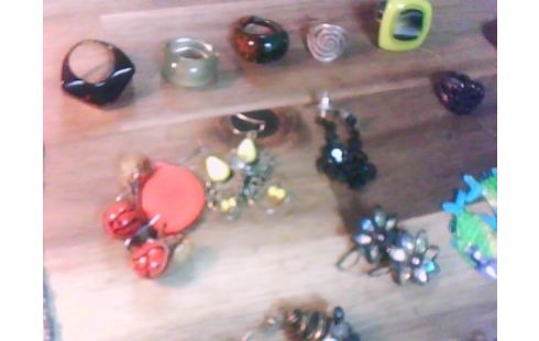 COLLIER DE PERLE MARRON/BLEU