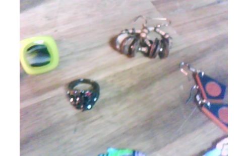 COLLIER DE PERLE MARRON/BLEU