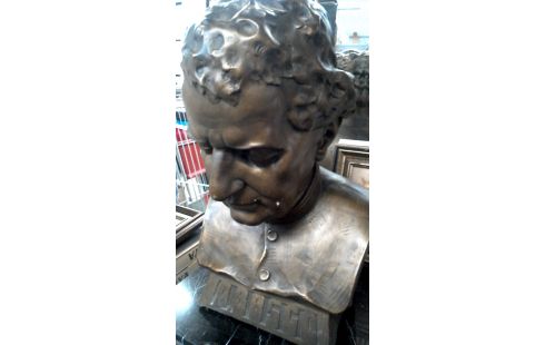 BÜSTE GIPS BRONZE FARBIG