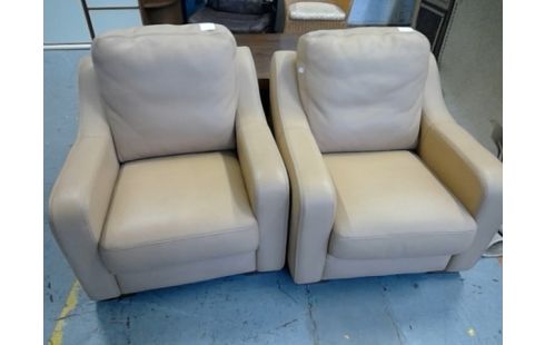 FAUTEUIL CUIR 1 PLACE BEIGE QUALITE