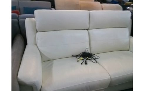 CANAPE CUIR BLANC ELECTRIQUE