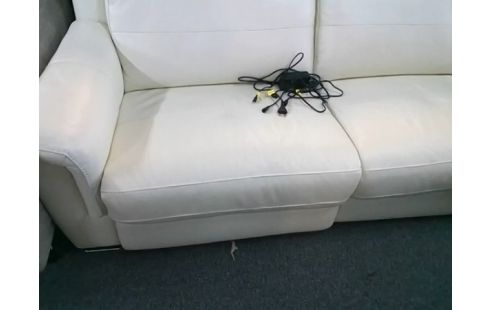 CANAPE CUIR BLANC ELECTRIQUE