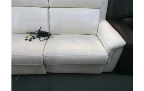 CANAPE CUIR BLANC ELECTRIQUE