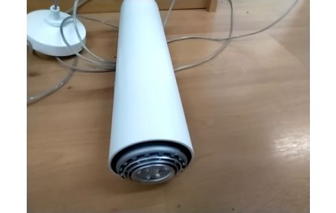 LUSTRE TUBE METAL BLANC