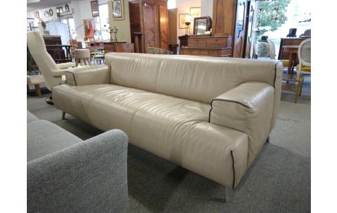 CANAPE CUIR PIEDS ALU