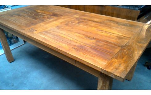 ESSTISCH MASSIV TEAKHOLZ 2 SCHUBLADEN