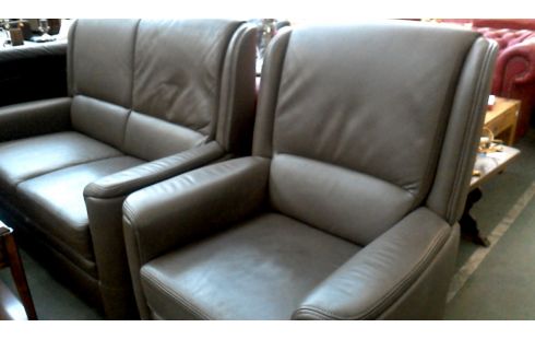 WOHNZIMMER DUNKEL GRAU LEDER