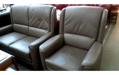 WOHNZIMMER DUNKEL GRAU LEDER