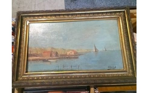 TABLEAU PAYSAGE MARINNE SIGNÉE CH ROBERT