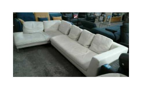 ECKSOFA 1 LEDER WEISS