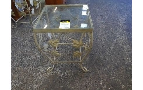 TABLETTE PLATEAU VERRE EMPIETEMENT FER FORGE