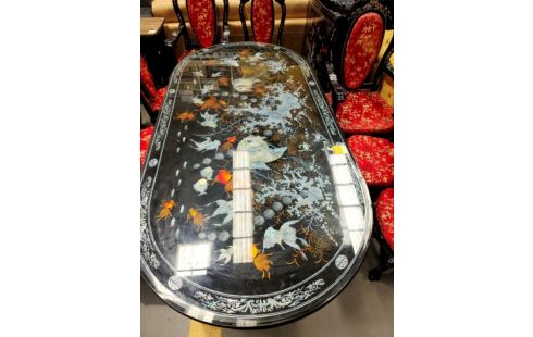 SALLE A MANGER ASIATIQUE TABLE+2FAUT+6CH+MEUB