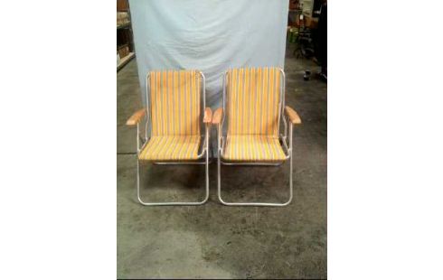 CAMPINGSTUHL 2ER-SET KLAPPBAR DDR GELB/GRAU