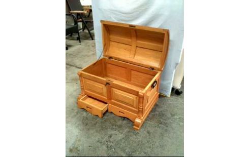 HOLZTRUHE HOLZ HELL 2-SCHUBLADEN