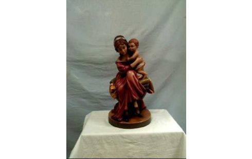 FIGUR HOLZ MADONNA GESCHNITZT BEMALT