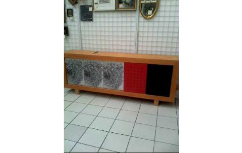 SIDEBOARD HOLZ 5-TÜREN 2SCHIEBET. FARBIG