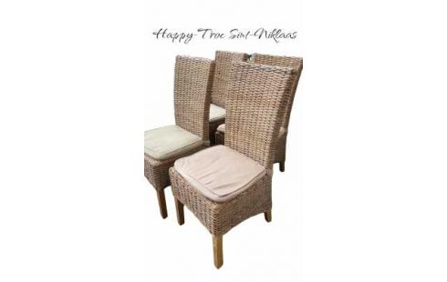 4 STÜHLE SATZ GEFLOCHTEN RATTAN