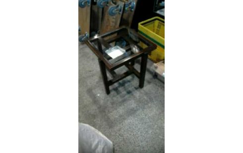 TABLE BASSE BOIS FONCE VERRE