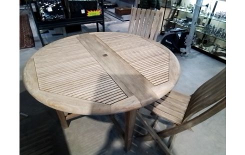 TABLE TECK + 4 CHAISES