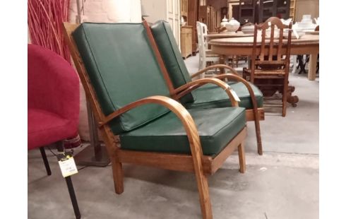 FAUTEUIL ART DÉCO VERT ANGLAIS