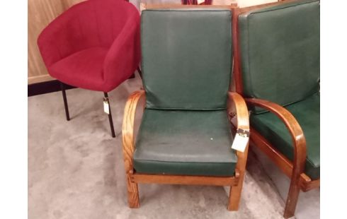 FAUTEUIL ART DÉCO VERT ANGLAIS