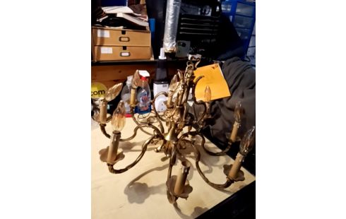 LUSTRE 8 BRANCHES BRONZE