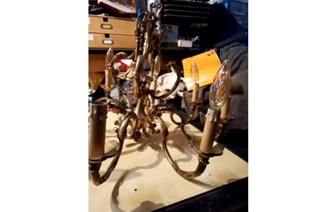 LUSTRE 8 BRANCHES BRONZE