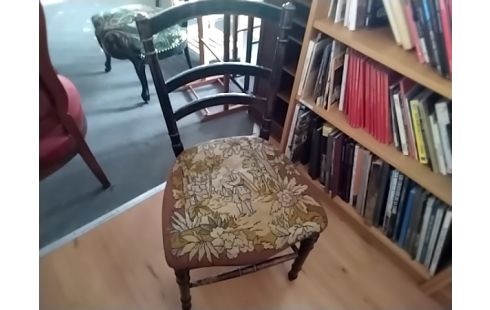 CHAISE ANCIENNE TAPISSERIE MUSICIEN